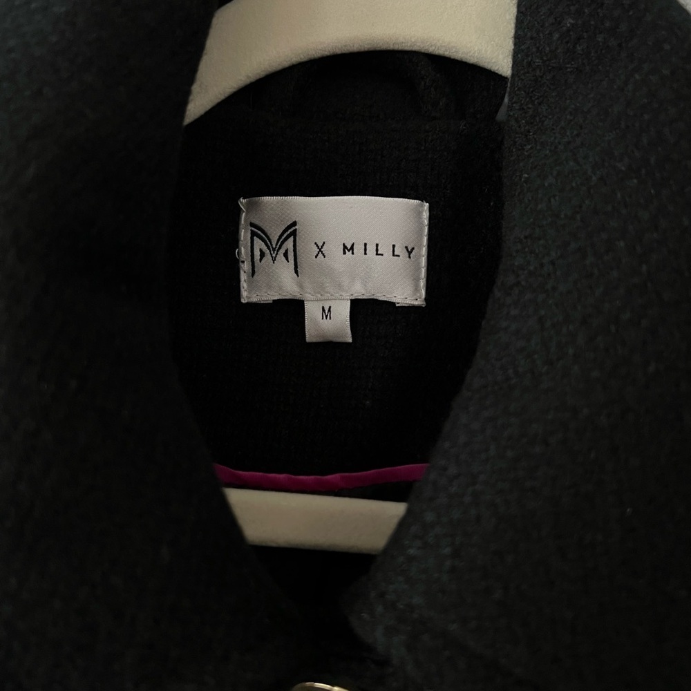 Milly X Bow Coat | Black | Size Medium - Picture 6 of 11